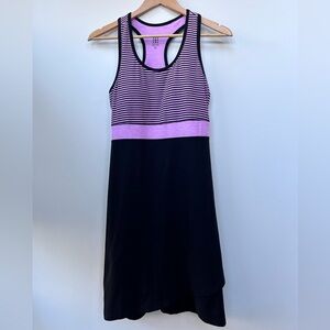 Title Nine Buttah striped athletic black purple dress M #athleisure #activewear